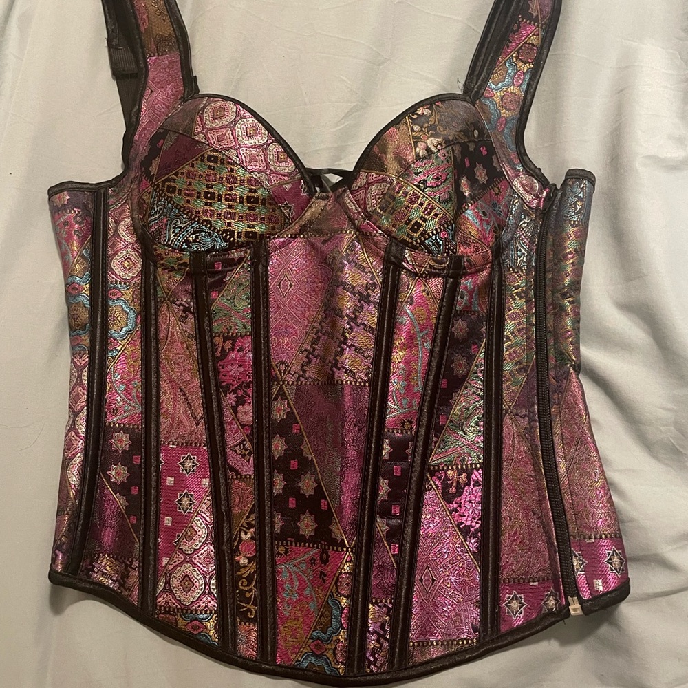 Purple patterned corset top